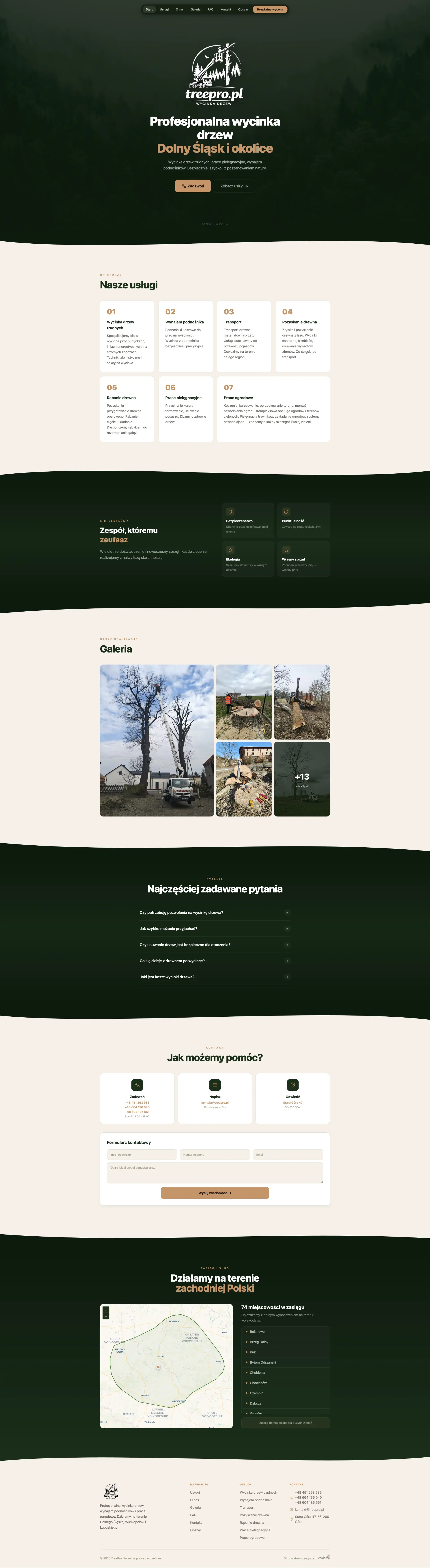 Screenshot of the Treepro.pl website